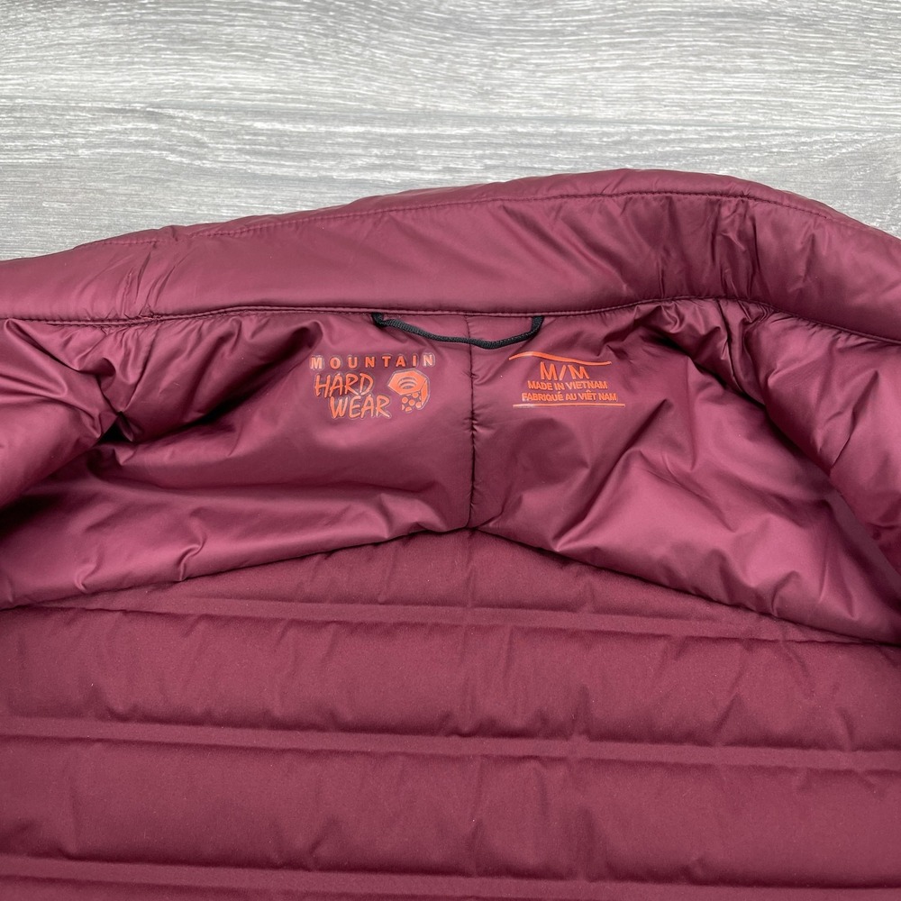 Mountain Hardwear Jacket Mens Medium M Red Full Zip Mock Duck Down Puffer Coat - Picture 7 of 16